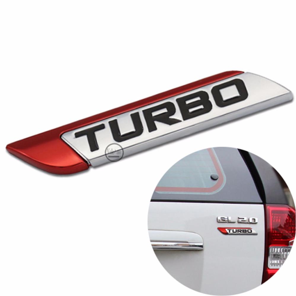 Tem Chữ Nổi TURBO Trang Trí Ô Tô (màu đỏ)