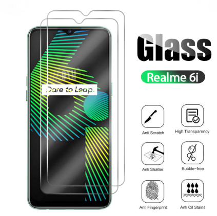 Kính cường lực trong suốt Realme 6i (Kèm miếng lau)