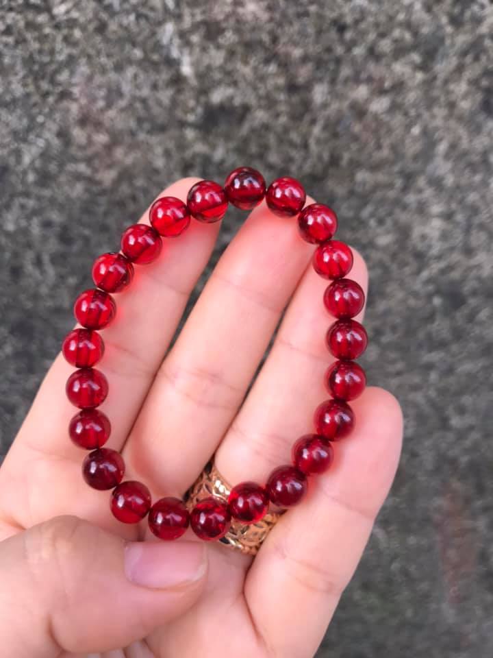 [HCM]VÒNG TAY HỔ PHÁCH ĐỎ SIZE 8LY