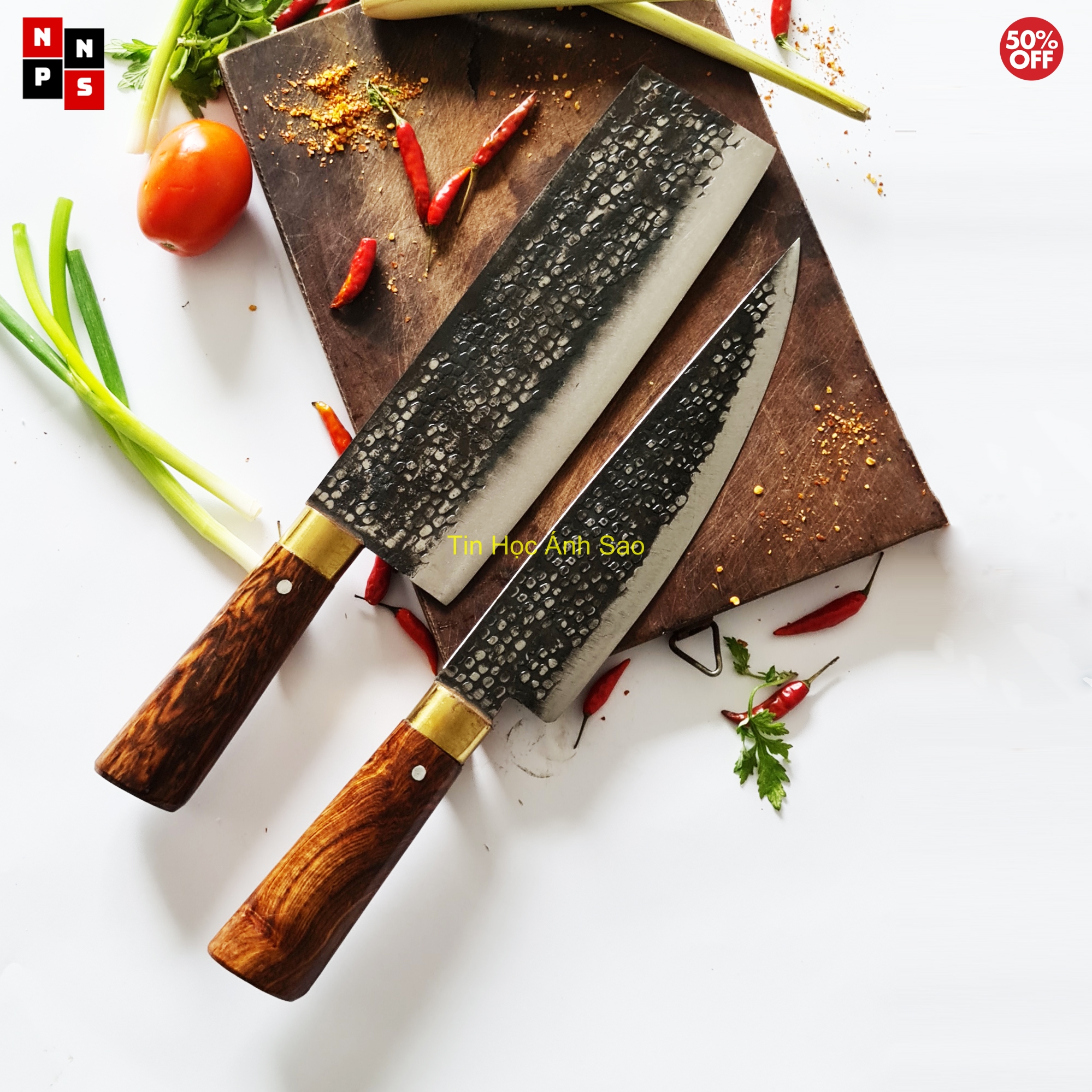 Bộ 04 dao nhà bếp thép nhíp