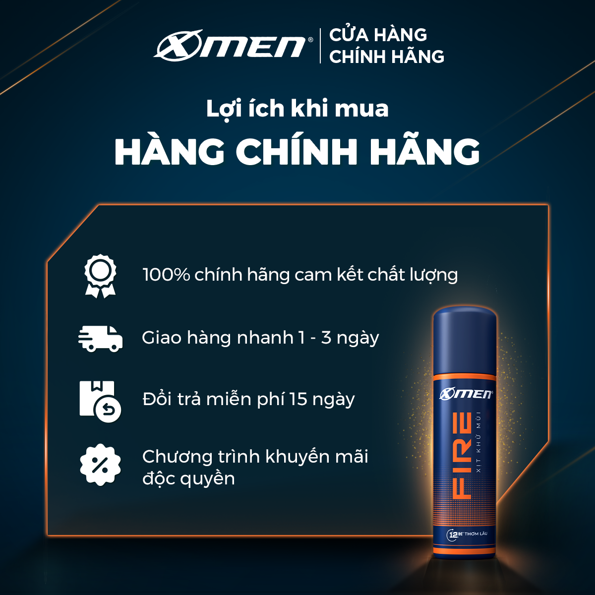 Combo 2 Xịt khử mùi X-Men Fire 140ml
