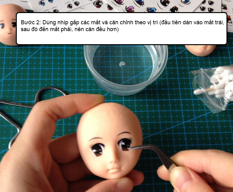 Miếng dán mắt chibi tạo hình đất sét