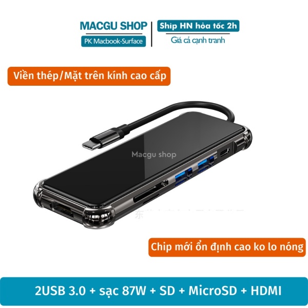 Bảng giá CÁP CHUYỂN ĐỔI macbook - surface - laptop: typec sang hdmi + usb + thẻ nhớ sd + pd sạc 6in1 Phong Vũ