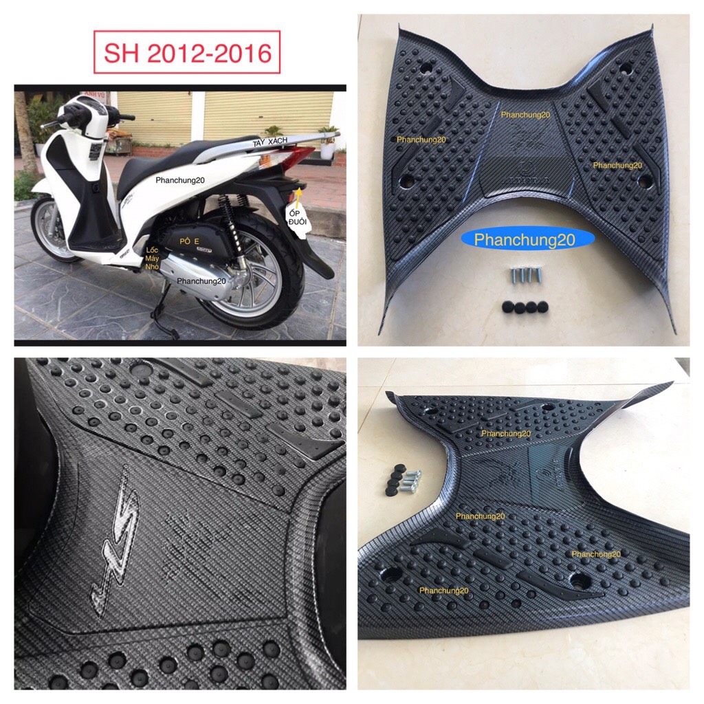 THẢM ĐỂ CHÂN ( LÓT SÀN ) DÙNG CHO ĐỜI XE SH 2012 2013 2014 2015 2016 CACBON