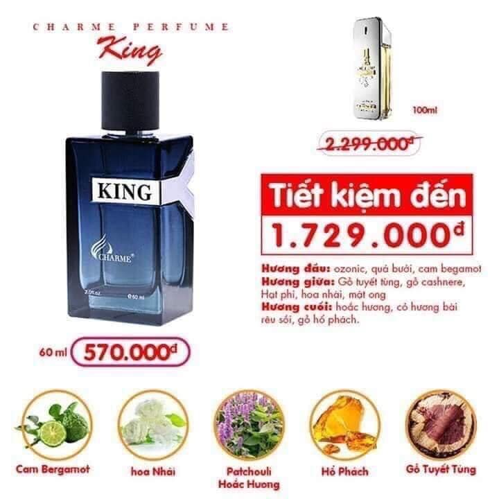 [Chính Hãng Char.me] Nước hoa nam King 60ml