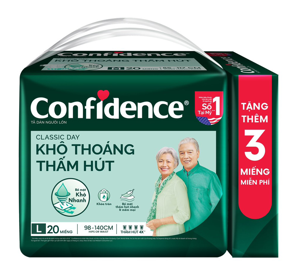 Tã dán Người Lớn Confidence Classic Day size M/L 15 miếng [HÃNG TÃ HUGGIES]
