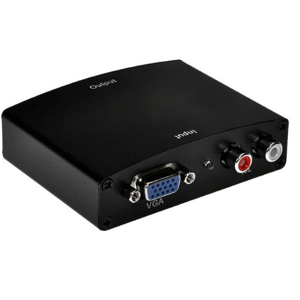 (HCM) Loại box đen xịn Bộ chuyển đổi tín hiệu từ VGA sang HDMI VGA to HDMI có adapter  hổ trợ âm thanh