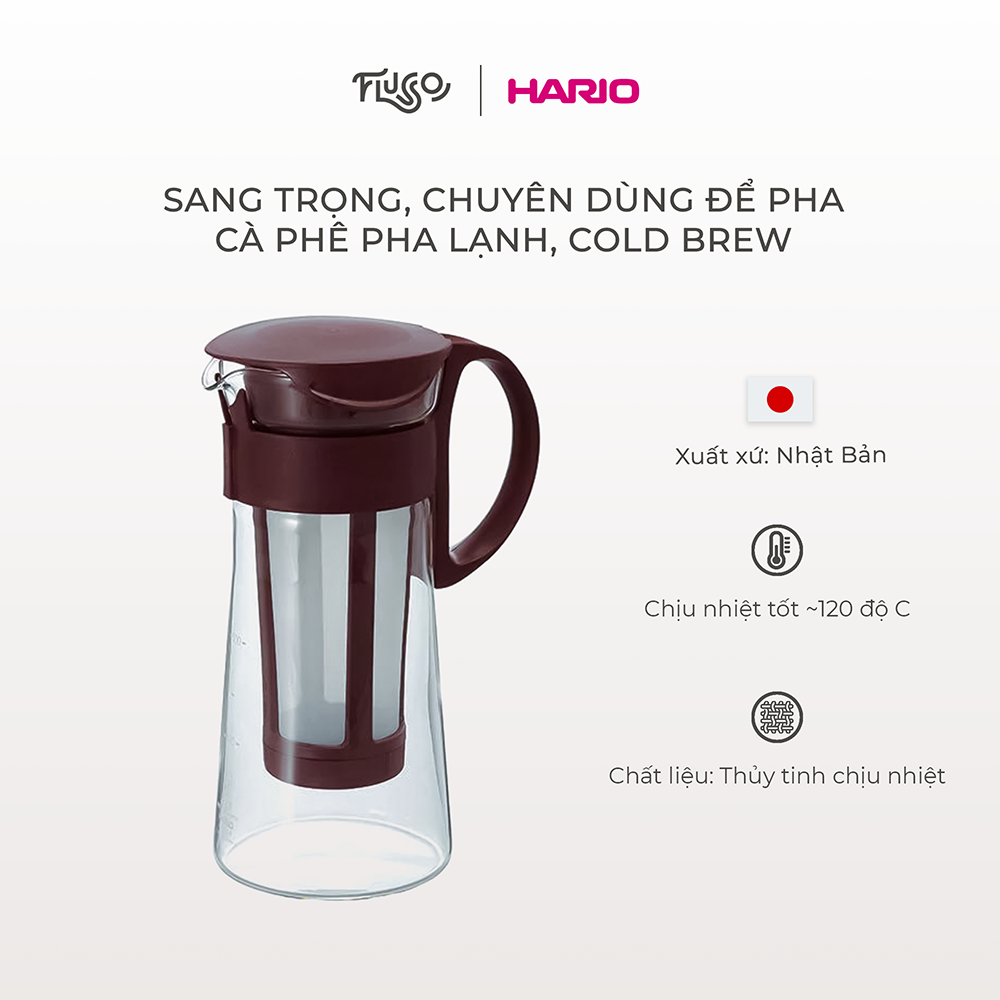 Brewing vessel cold brew Hario 600ml, coffee Ủ cold