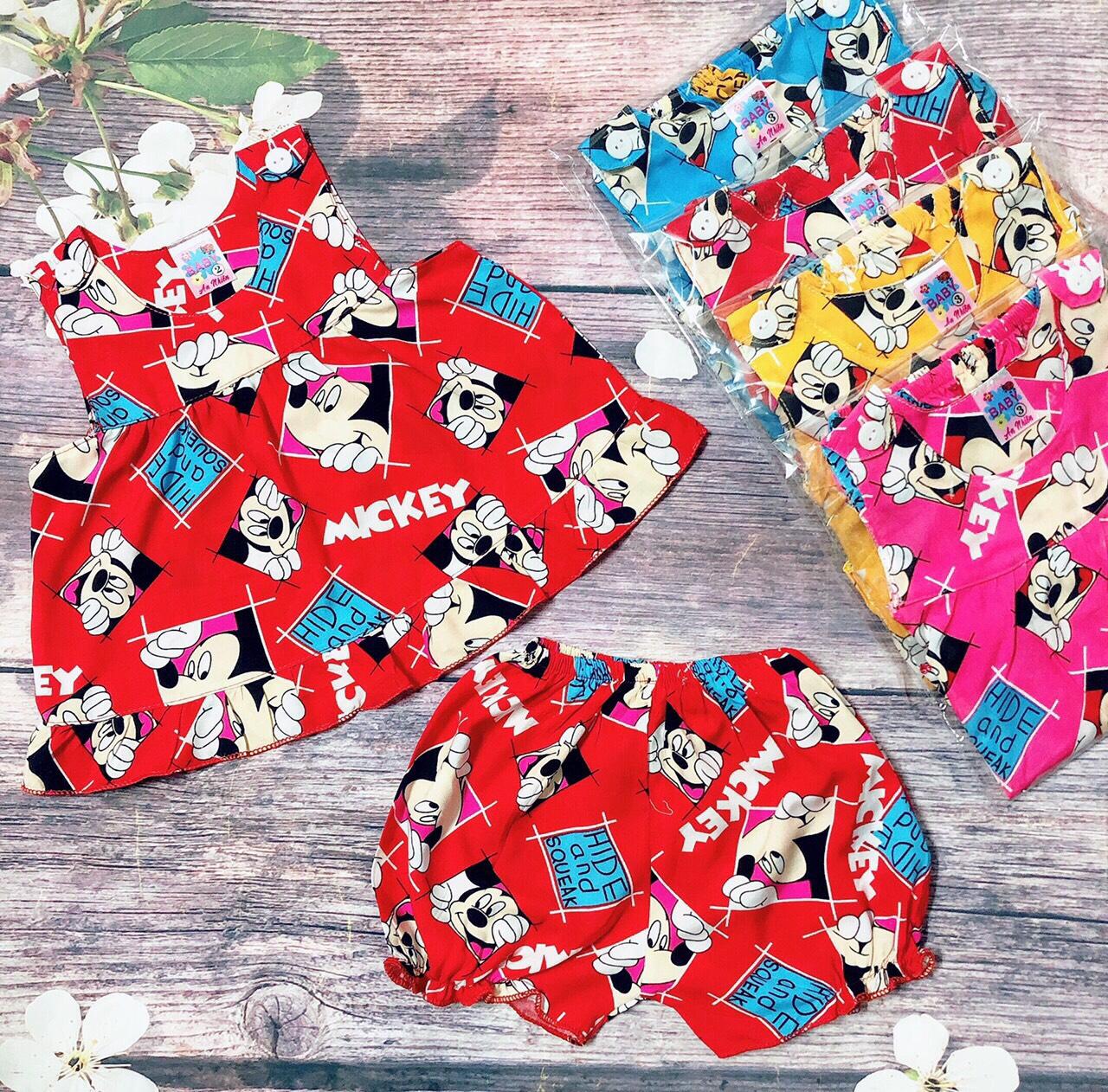 Combo 2 bộ đồ tôn (tole - lanh)  cho bé gái 4-9kg (Mẫu sát nách - Giao mẫu ngẫu nhiên)