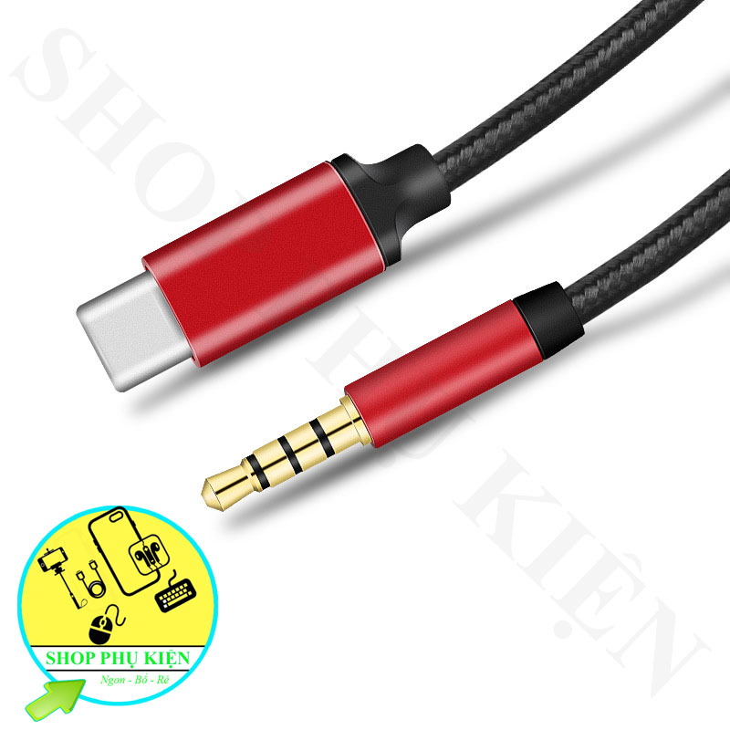 Jack chuyển đổi type-c sang stereo 3.5 dài 1 mét