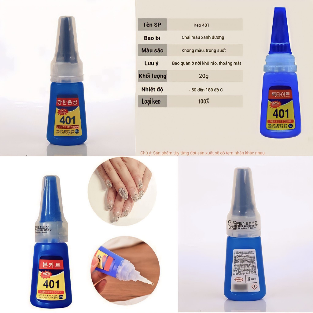 [CHÍNH HÃNG] - Keo 401 -  keo gắn móng - 100% stronger