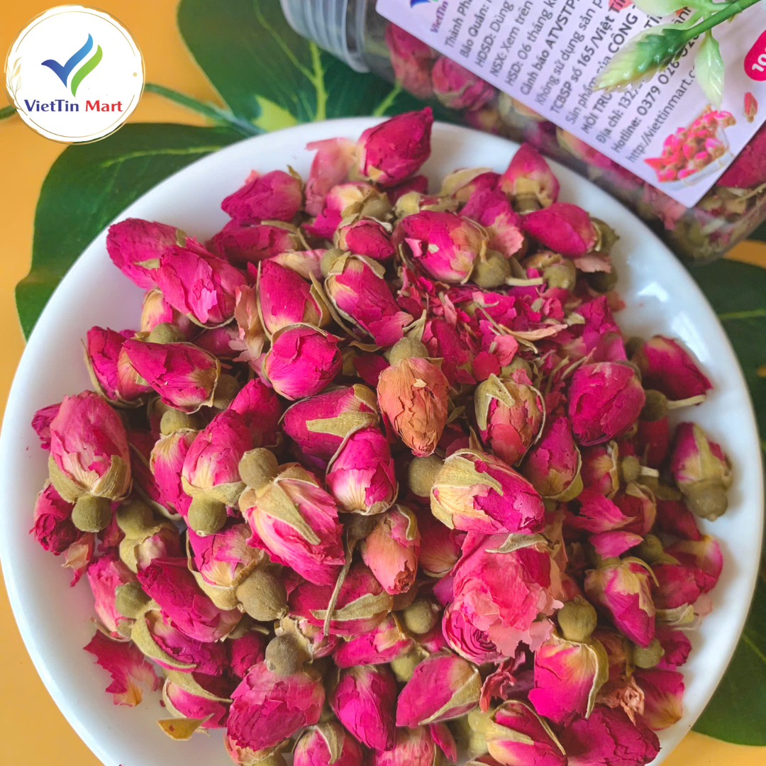 100G [ Lonpet] Nụ Hoa Hồng Đà Lạt  (Nguyên Nụ, Khô, Thơm, Đẹp)