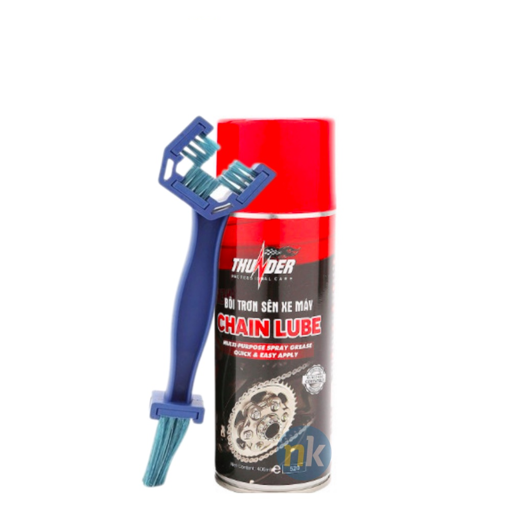 Bộ Bàn chải vệ sinh sên và Chai xịt dưỡng sên Thunder Chain Lube 400ml
