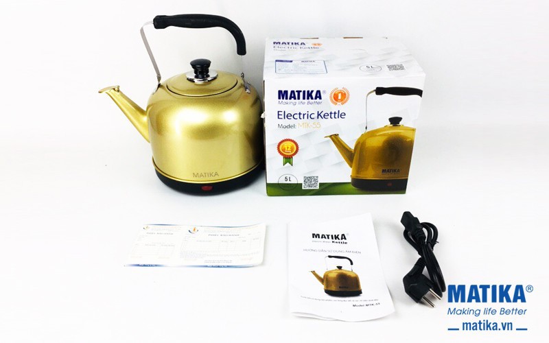 ẤM ĐUN SIÊU TỐC ĐẾ LIỀN MATIKA MTK-55 5.0 LÍT