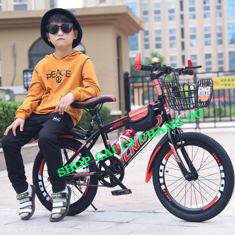 XE ĐẠP ĐỊA HÌNH CHO NAM VÀ NỮ TỪ 7 TUỔI ĐẾN 12 TUỔI (HÀNG CHUẨN) TẶNG GIỎ, GÁC BAGA, TÚI, BÌNH NƯỚC, CHẮN BÙN