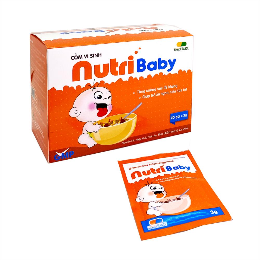 Cốm vi sinh nutribaby hộp 20 gói giúp bé ăn ngon tiêu hóa tốt