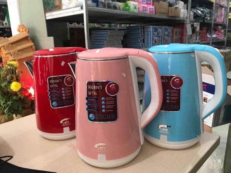 ẤM SIÊU TỐC JIPLAI THÁI LAN 2 LỚP 2.5L CÔNG NGHỆ INVERTER,  ấm siêu tốc cách nhiệt 2 lớp, ấm đun nước, ấm siêu tốc bền đẹp