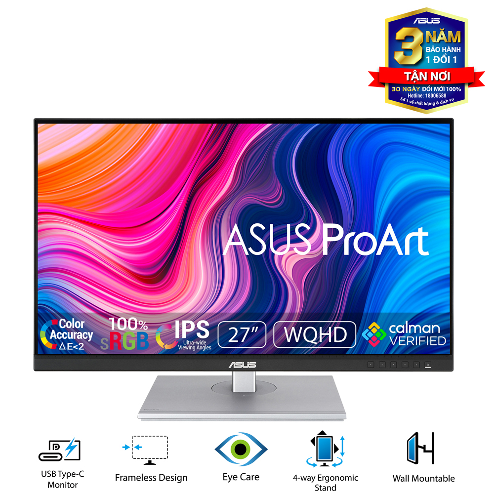[Trả góp 0%]Màn Hình Máy Tính Asus ProArt PA278CV 27 inch 2K IPS Chuyên Đồ Họa - Hàng Chính Hãng