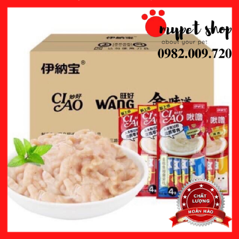 Combo 10 gói CIAO CHURU mix vị - Snack thưởng cho mèo dạng kem soup (40 thanh 14g)