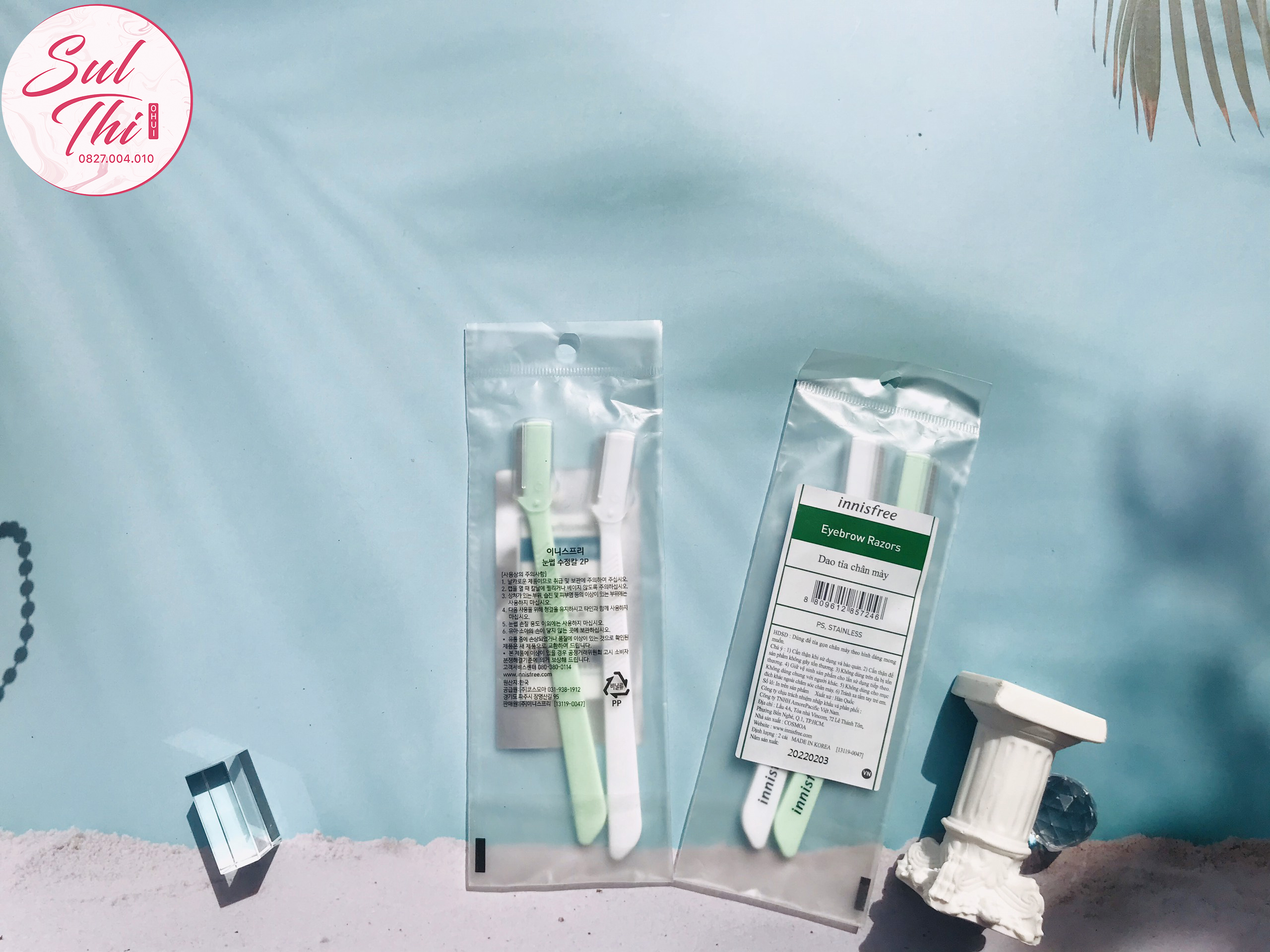 Set 2 dao cạo lông mày Innisfree Eyebrow Razor