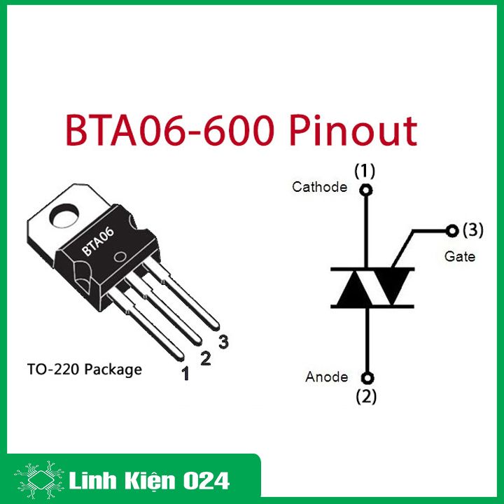Triac BTA06-600C TO-220 điện áp 600V 6A