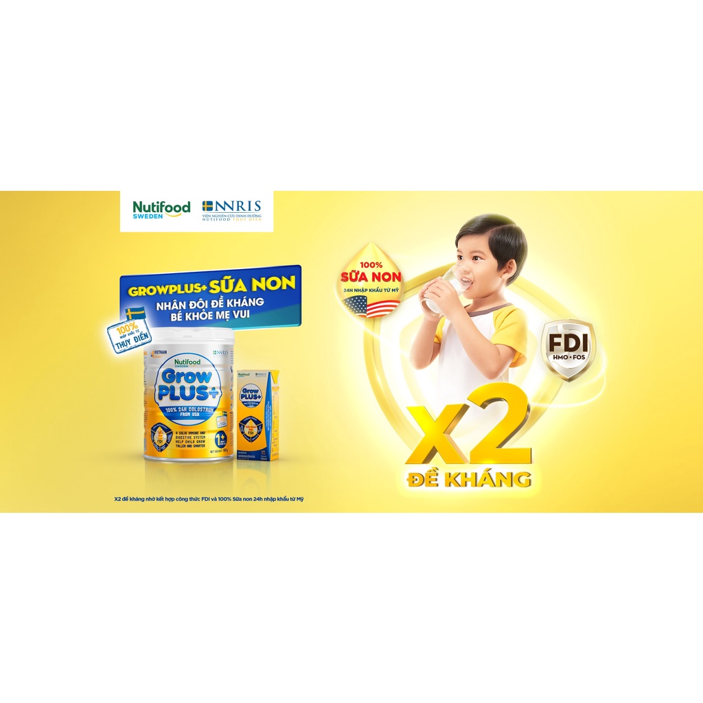 Combo 2 Lon Sữa bột Grow plus vàng 0, 1 850g Date 2026.....: