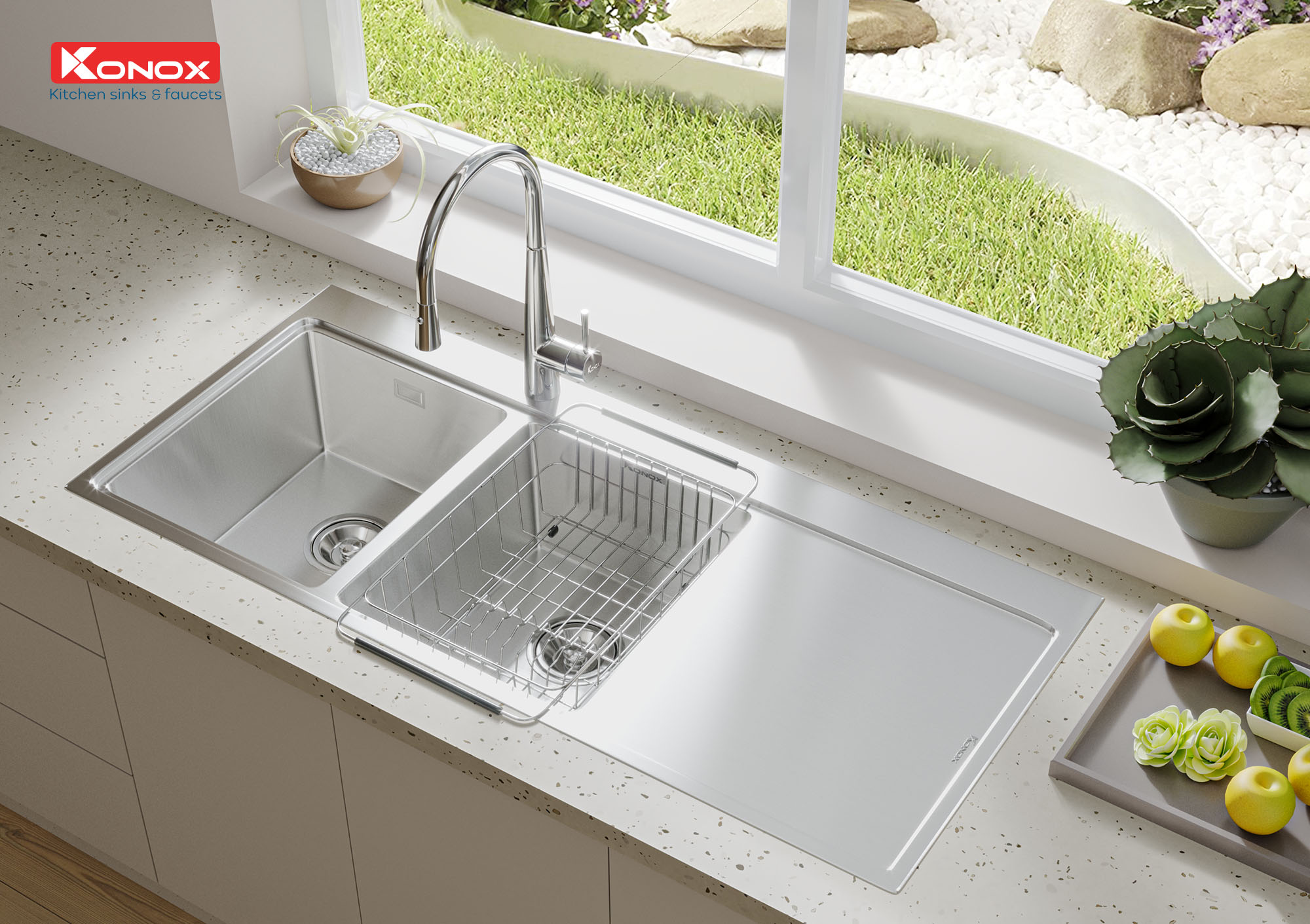 Vòi rửa bát dây rút Konox KN1901C