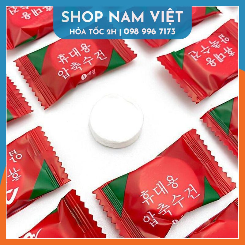 Khăn Giấy Nén Hàn Quốc Kiểu Viên Kẹo (lẻ 1 viên)