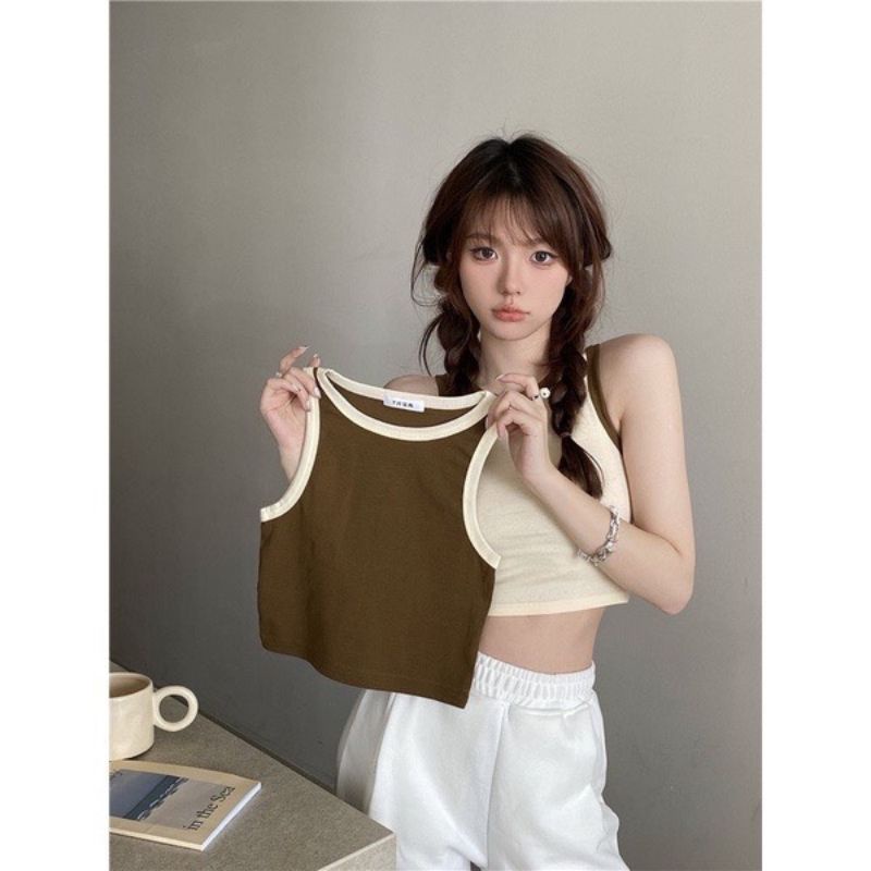 Áo ba lỗ PHỐI MÀU viền thun gân