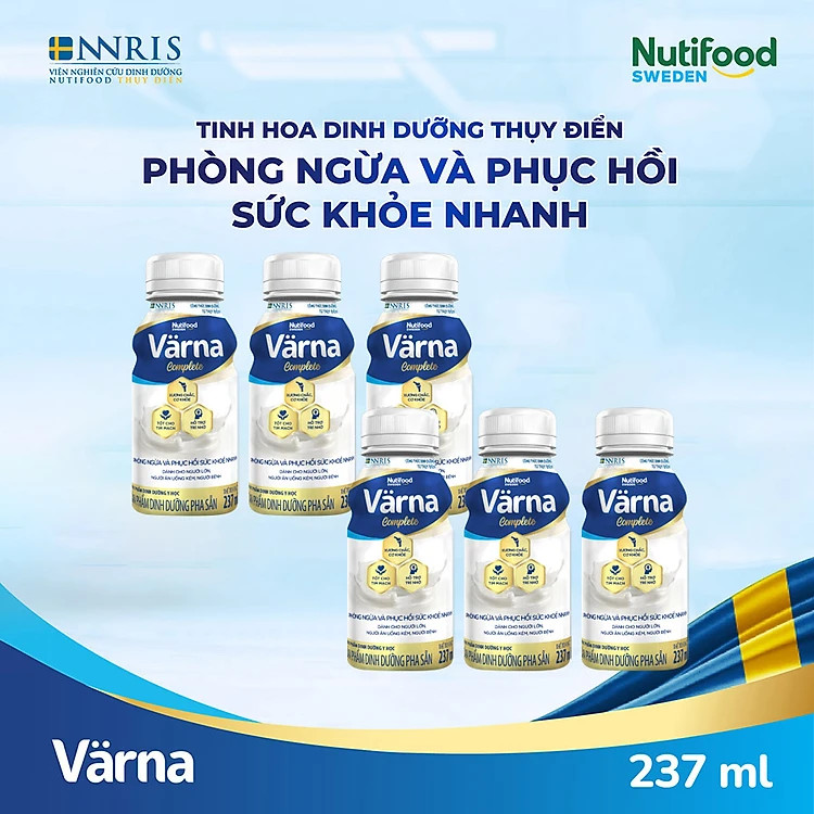 [Date 6.2025] Sữa Nutifood Varna Complete 237ml (Lốc 6 chai)