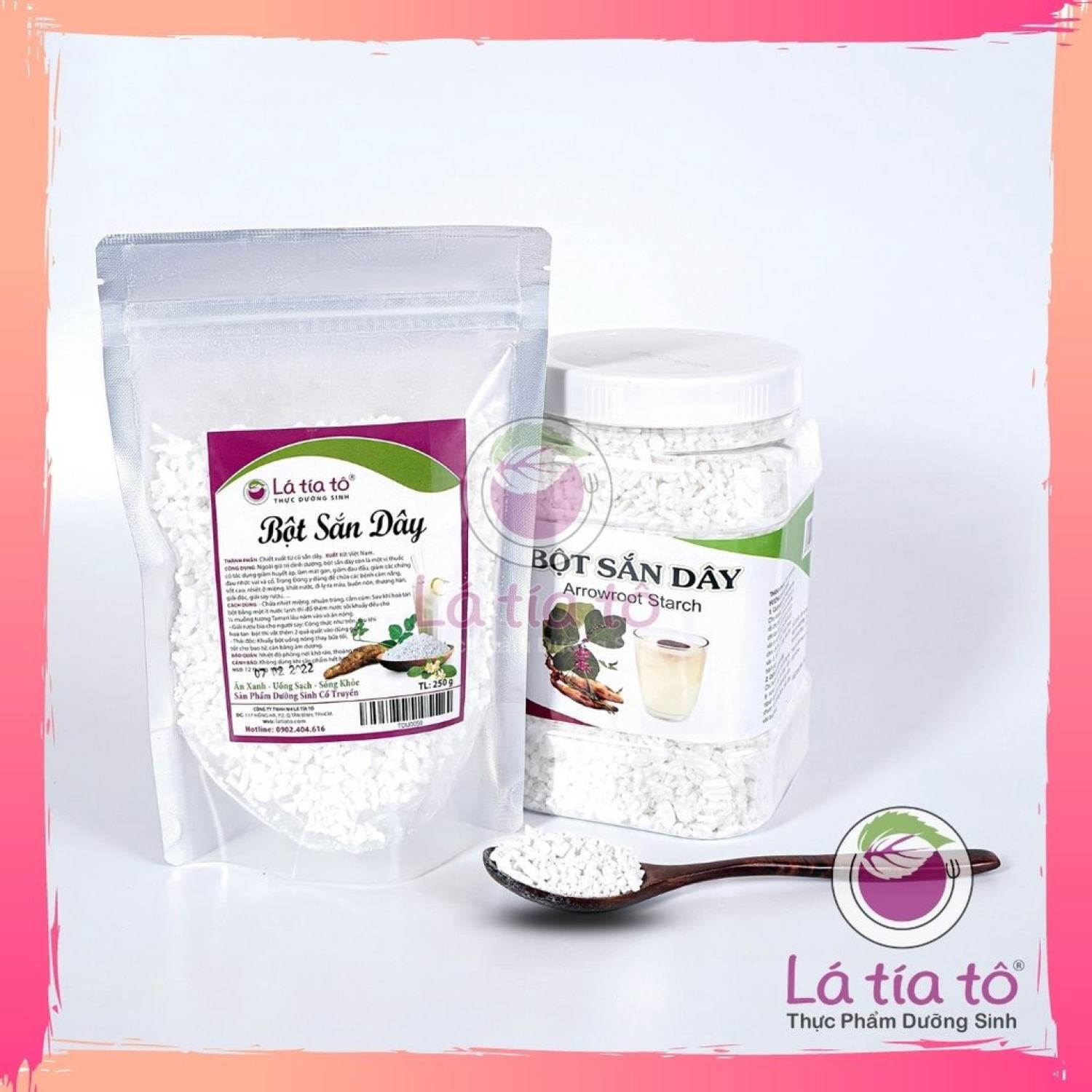 Bột sắn dây nguyên chất 250gr - lá tía tô