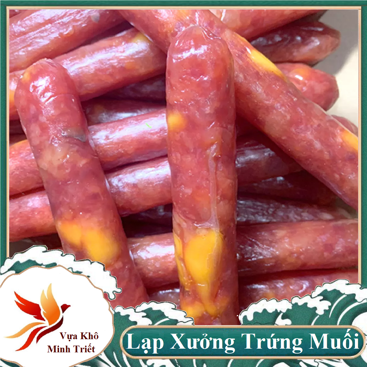 1 kg lạp xưởng tôm trứng muối siêu ngon- đặc sản mien tây-vựa khô minh triết