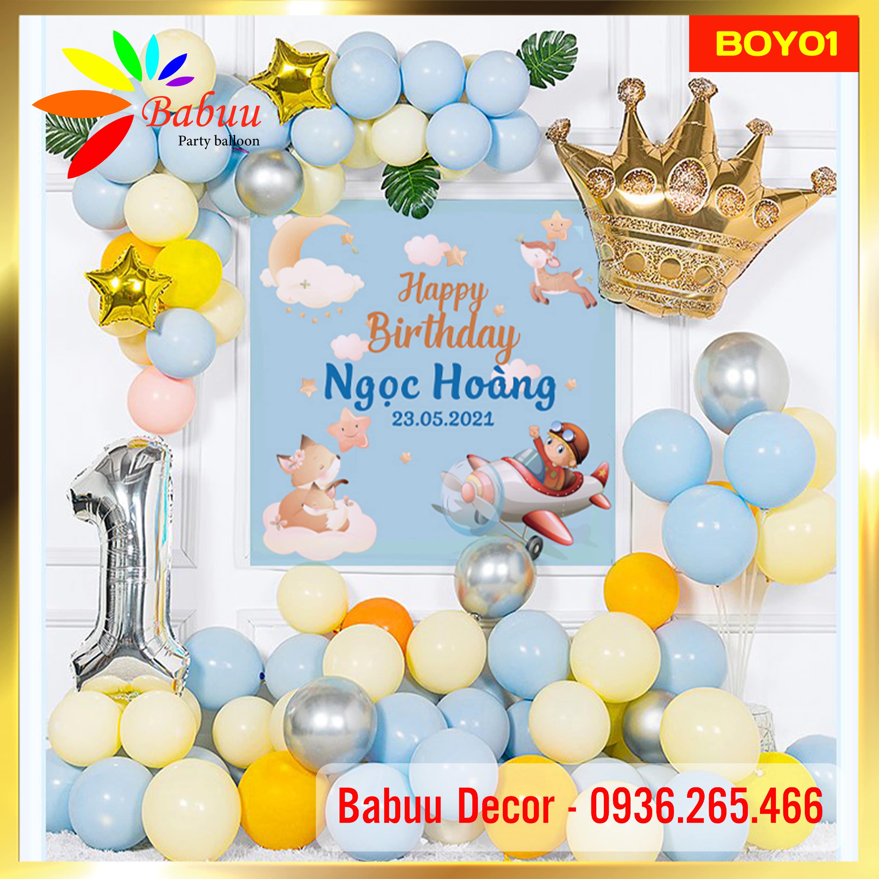 Set bóng trang trí sinh nhật cho bé trai siêu đẹp