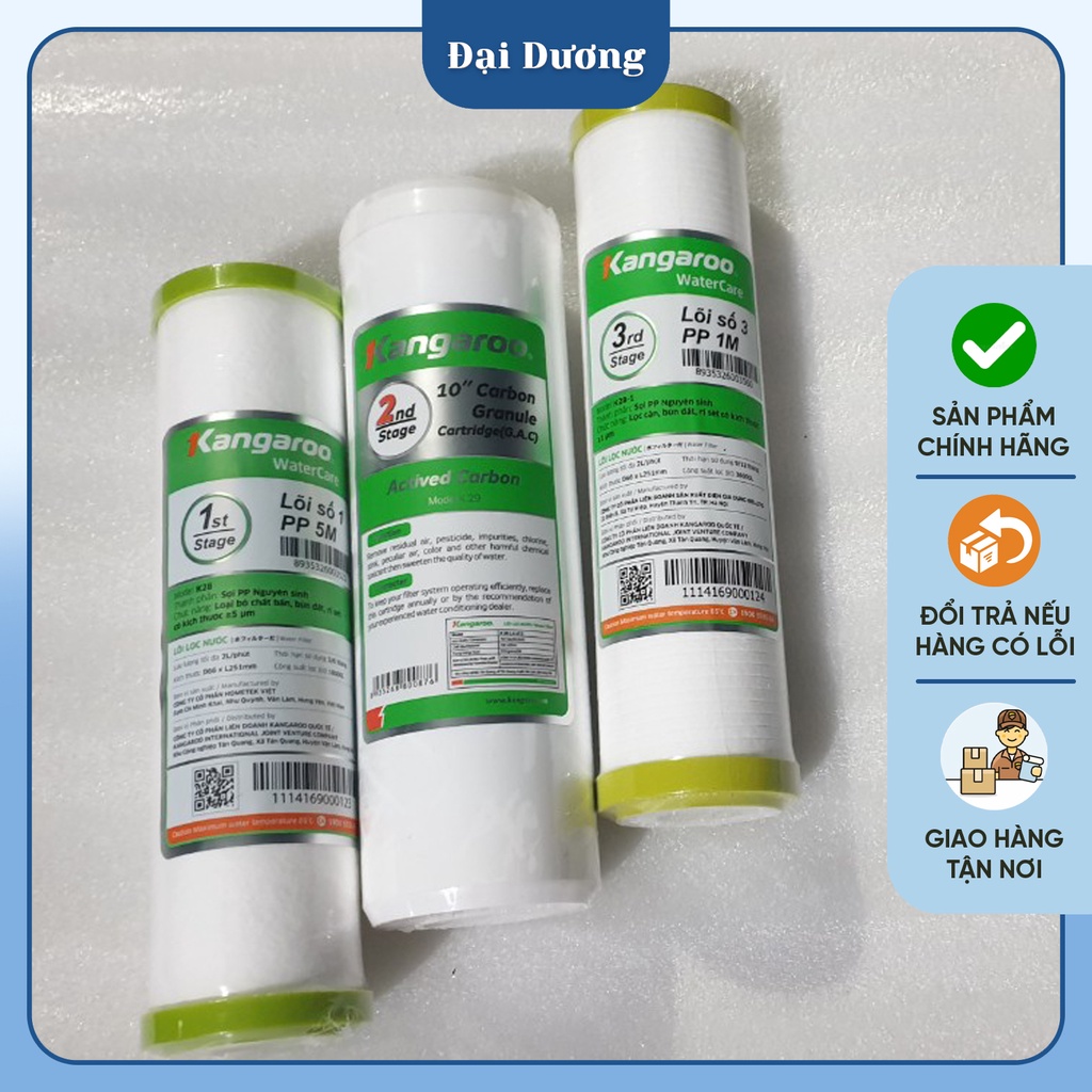 Bộ 3 lõi lọc thô Kangaroo số 1,2,3