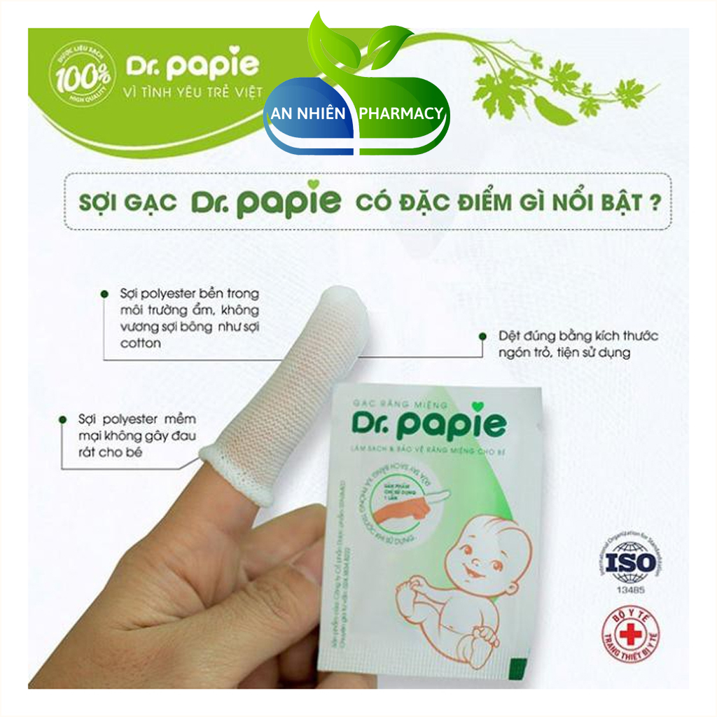 Gạc rơ lưỡi Dr.Papie vệ sinh răng miệng cho bé
