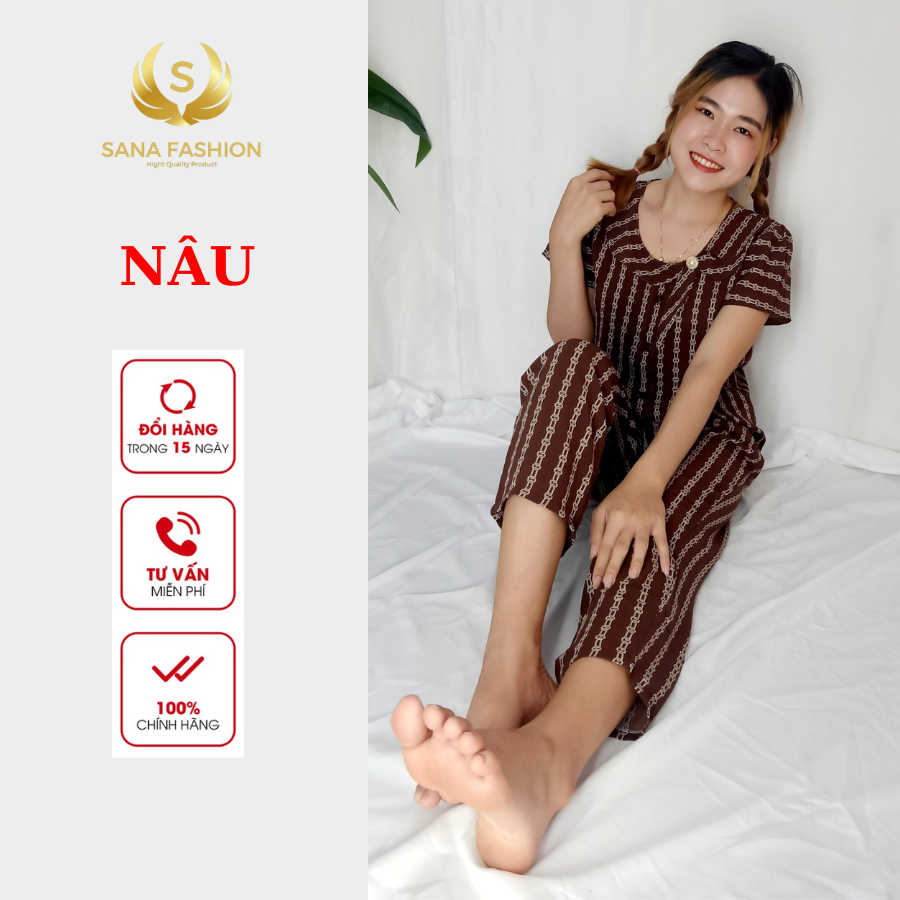Đồ bộ nữ đồ bộ mặc nhà cao cấp chất lụa quần dài DNN