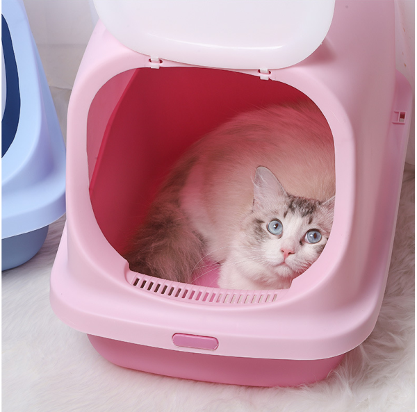 Nhà vệ sinh cho mèo Size lớn - Khay vệ sinh chống văng cát hiệu quả tặng kèm xẻng xúc
