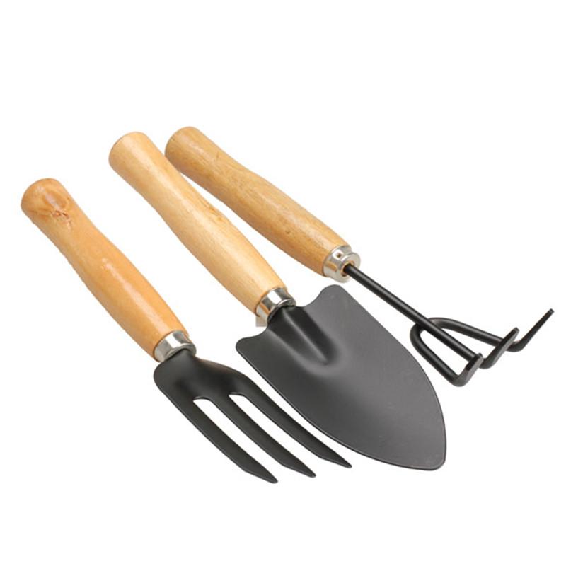 Bộ dụng cụ làm vườn 3 món cán gỗ LV12