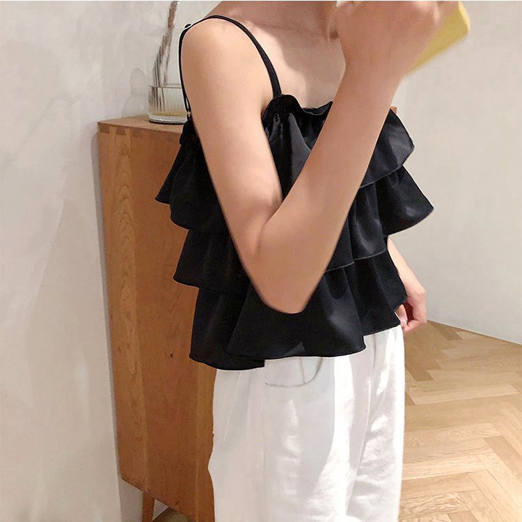 Áo 2 Dây Nữ 3 Tầng 2 Màu  Hở Lưng So Hot