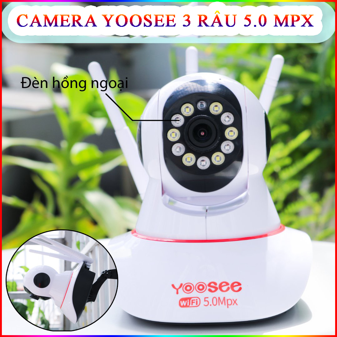 Camera Yoosee Không Dây 3 Râu 5.0Mpx Full Hd Hồng Ngoại Quay Đêm
