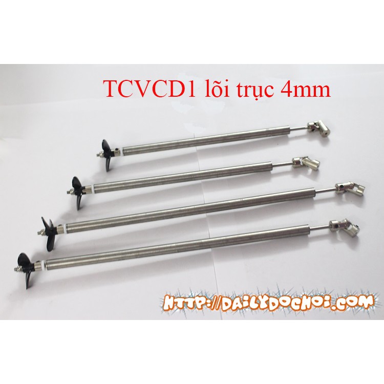 Trục chân vịt 4mm kèm chân vịt và trục chuyển động mềm đủ kích cỡ dùng thay thế hay chế tạo tàu thủy điều khiển từ xa