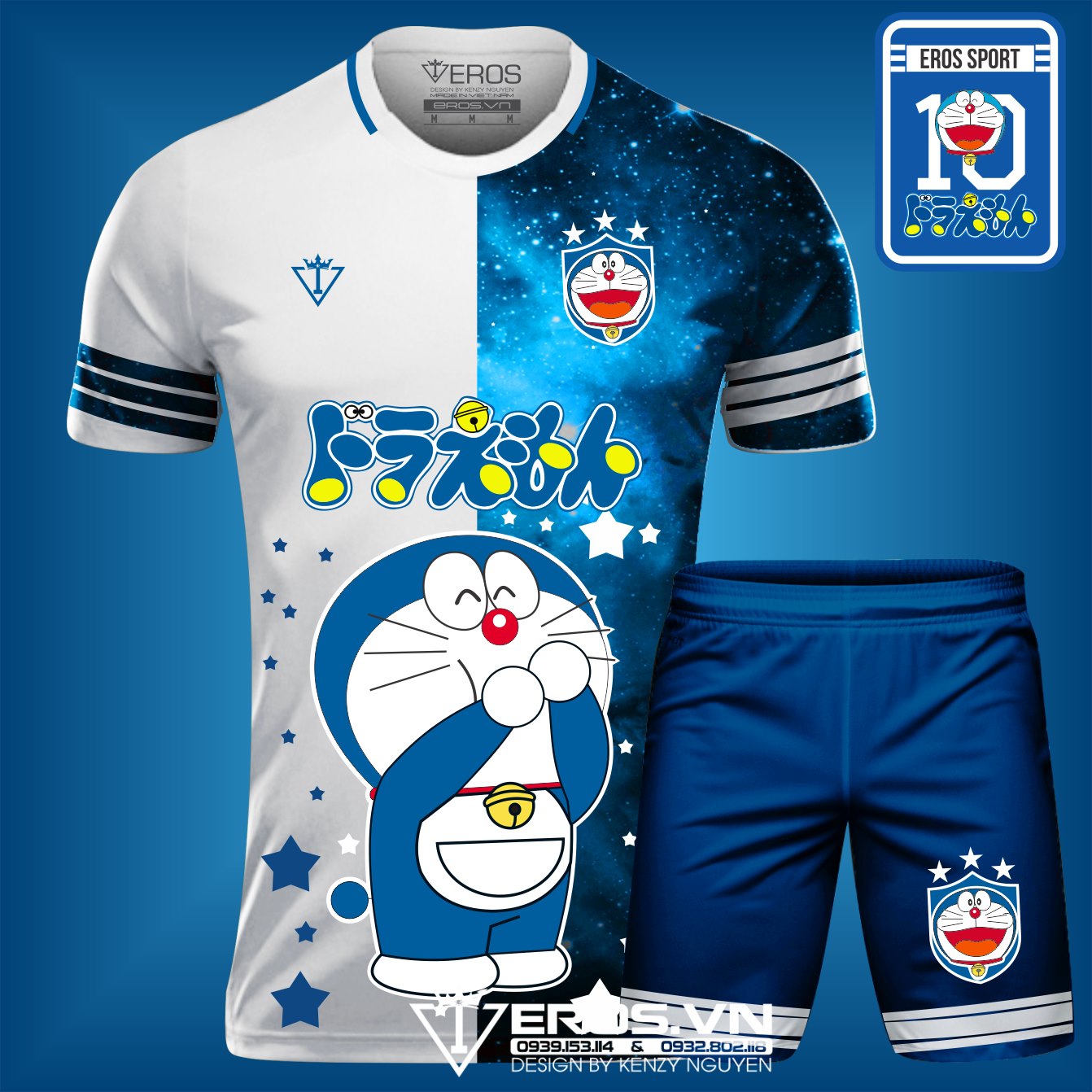 Áo bóng đá Doreamon - Dora 10 - Đồ đá banh cute