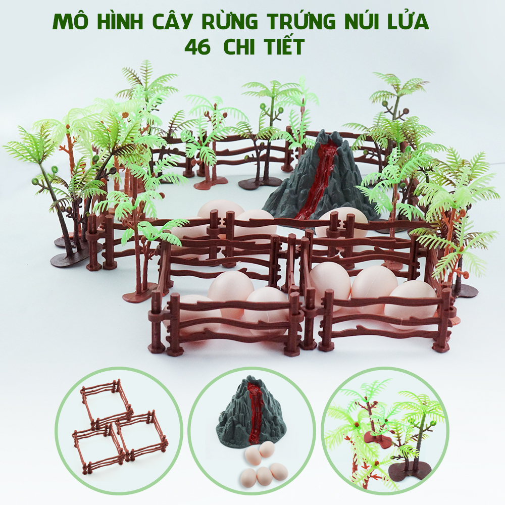 Bộ đồ chơi Mô Hình Các Con Thú Khủng Long Trong Rừng Bằng Nhựa 13 Chi Tiết