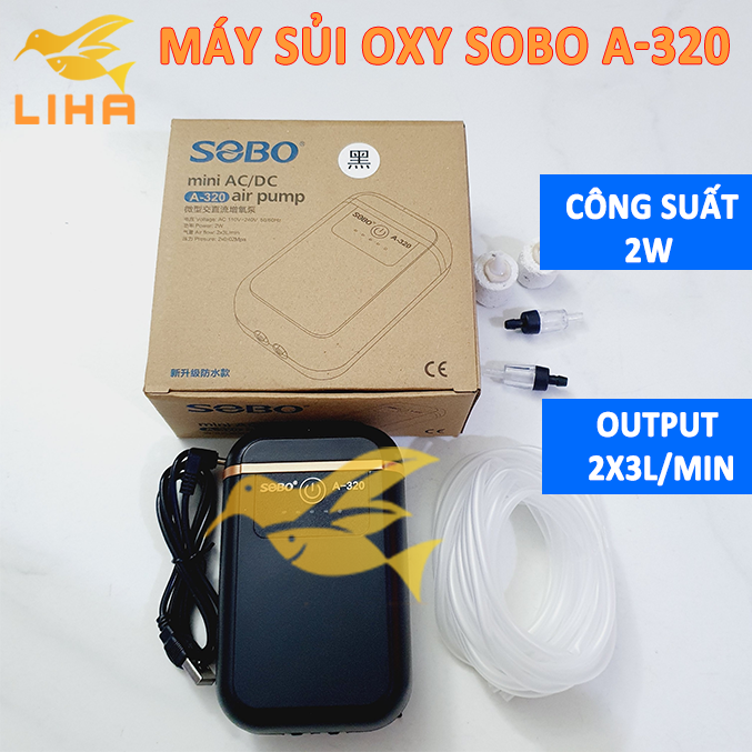Máy sủi oxy tích điện sobo a310 a320 - sủi tích điện cho bể cá