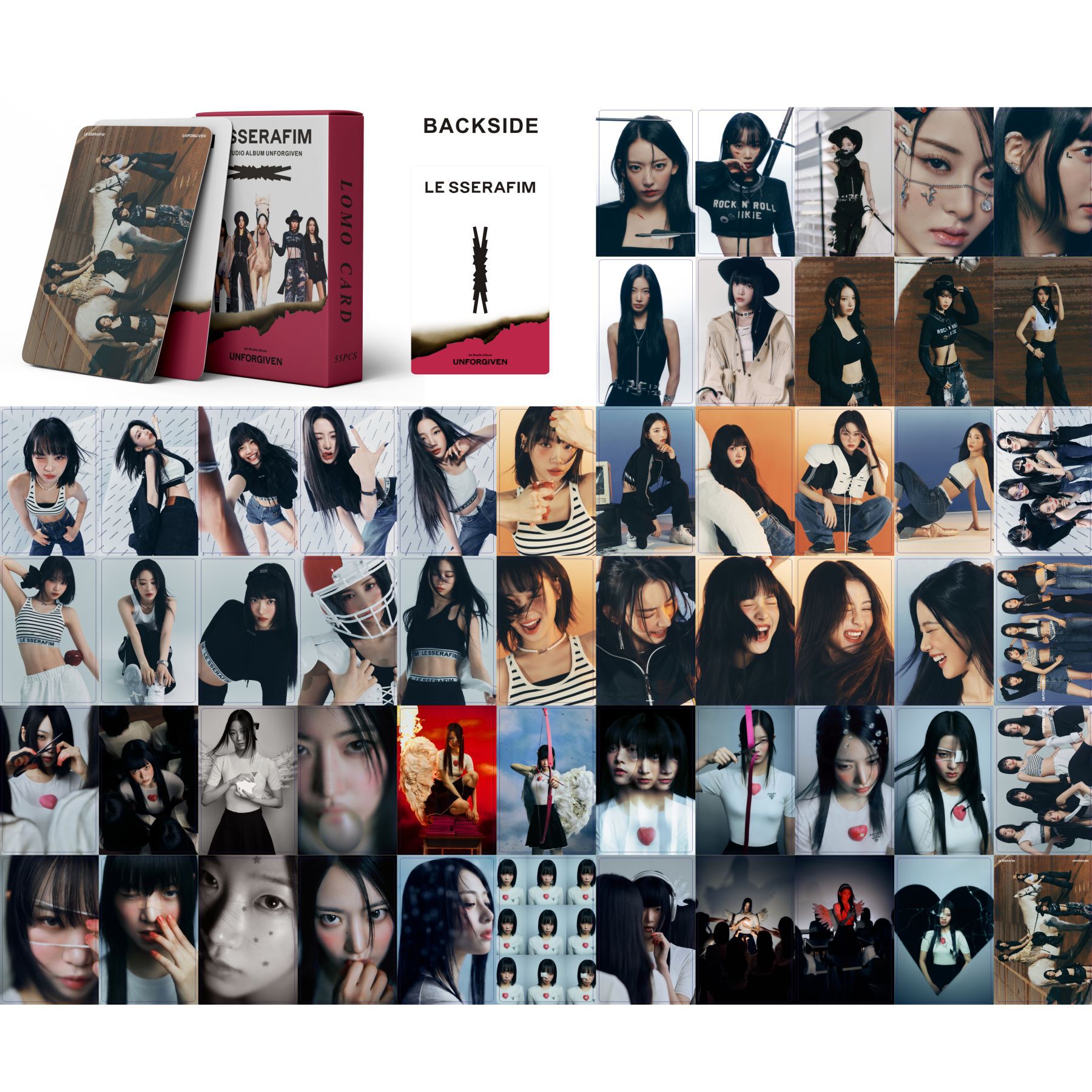 Set 55 lomo card lesserafim-unforgiven 2023