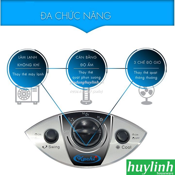 [HCM]Quạt điều hòa làm mát Kachi QLM01 - 65W