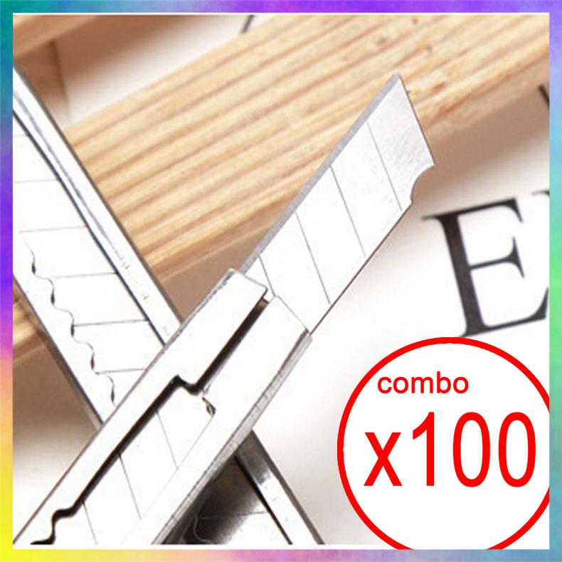 [HCM] COMBO 100 DAO RỌC, DỌC GIẤY LÔ VĂN PHÒNG PHẨM BẰNG INOX MINI (DAO KÈM LƯỠI)