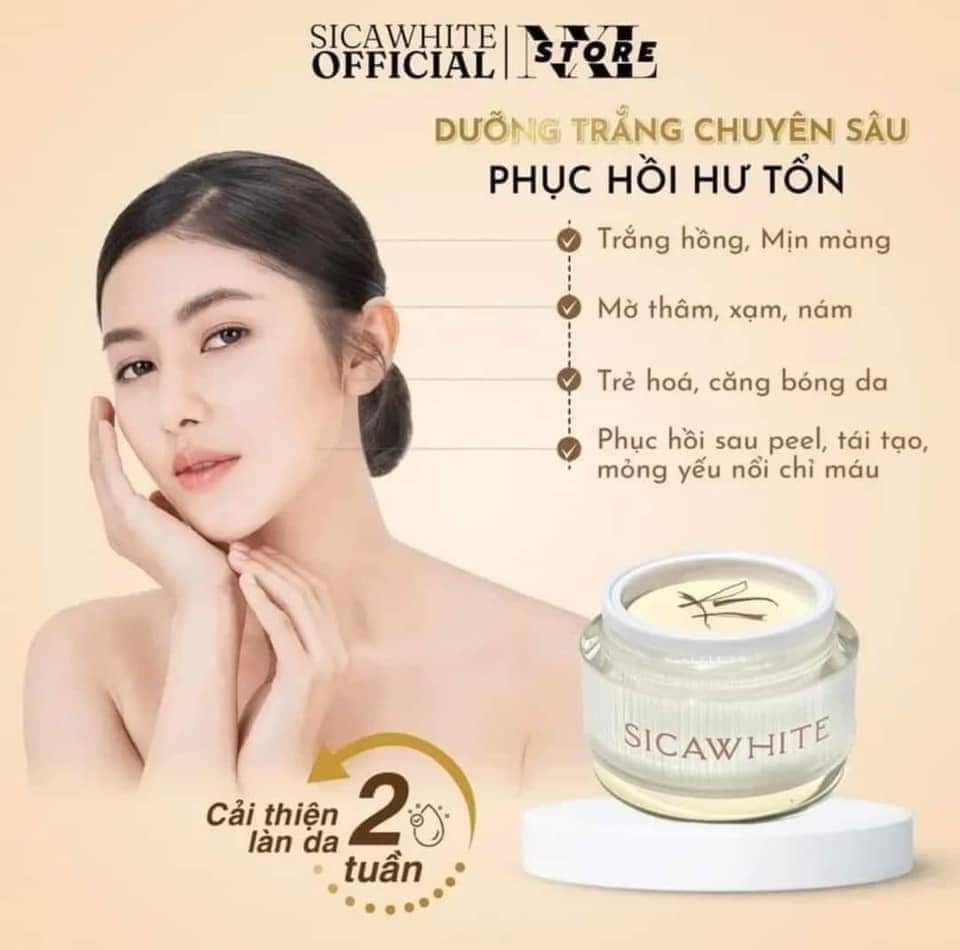Kem Face Lụa Sica White, Kem Face Silk Dưỡng Trắng Da Đa Chức Năng