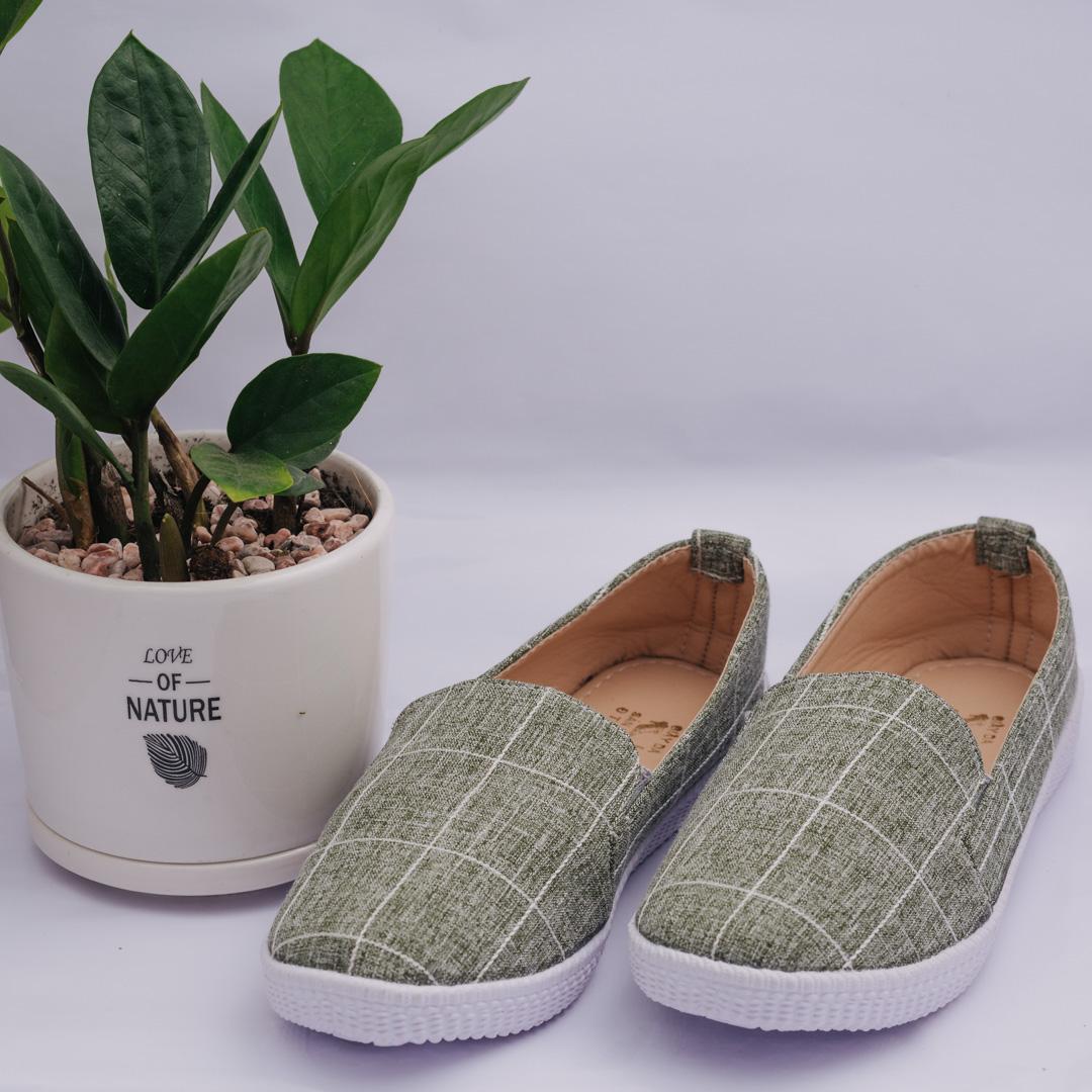 [HCM]GIÀY LƯỜI NỮ Ô VUÔNG MÀU XANH
