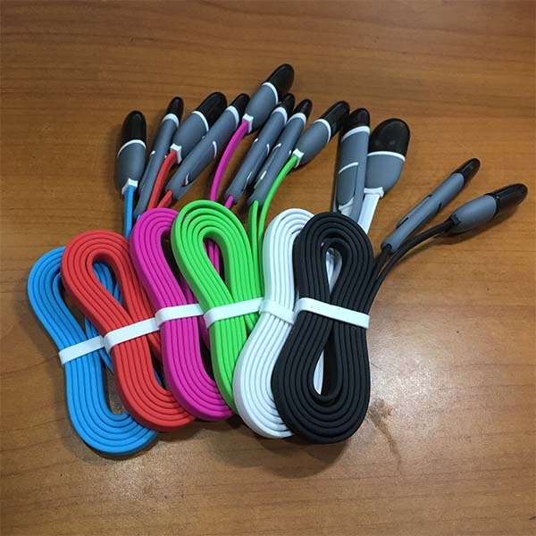 Cáp sạc đa năng 2 đầu chuẩn USB, lightning cho Iphone và Samsung